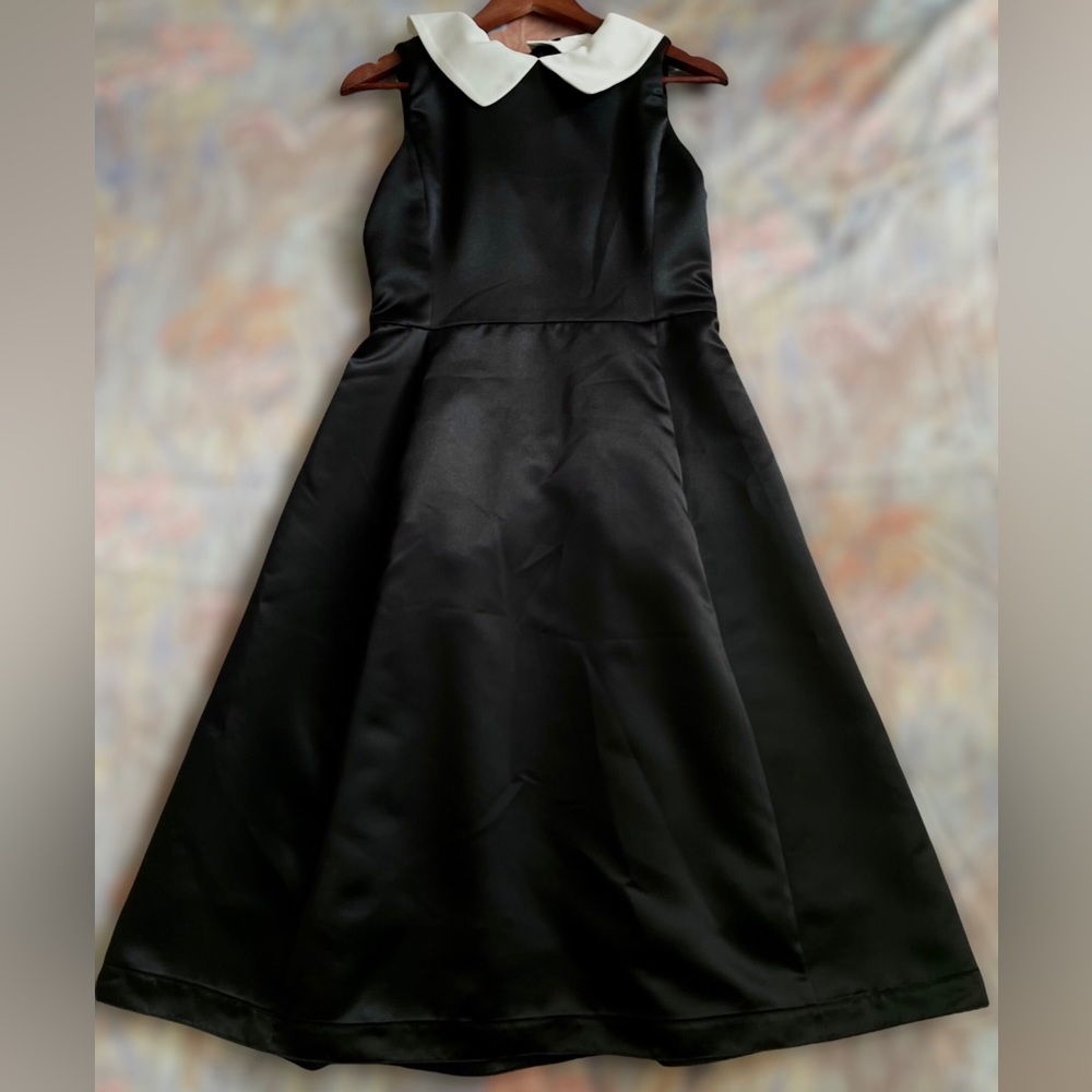 Pink Tartan Gorgeous Black Satin Dress sz 6